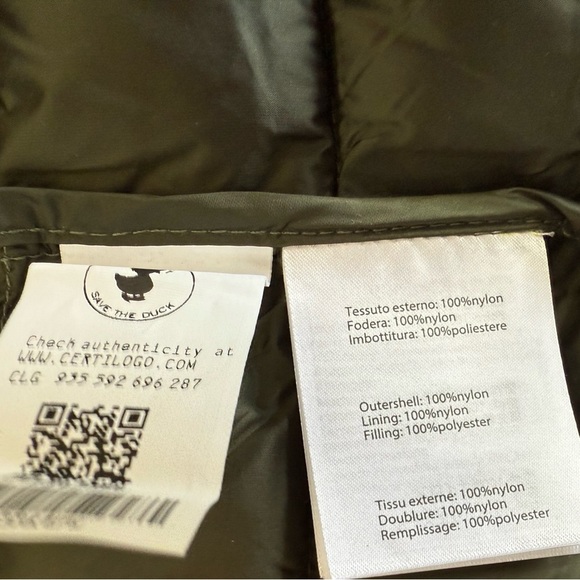 SAVE THE DUCK Ultra Light Green Nylon Women’s Vest Large Synthetic Down - Picture 5 of 5